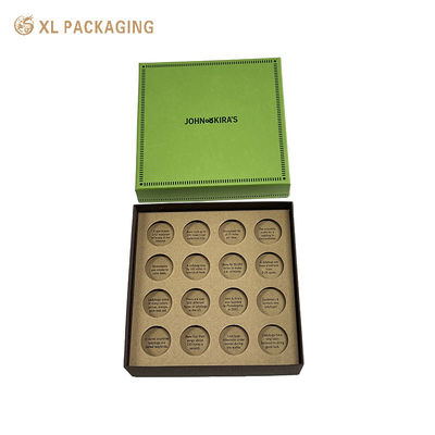 Scatola di cioccolato in carta kraft ecologica da 16 pezzi con certificato SGS e design personalizzato del coperchio e della base per San Valentino