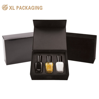 Logo personalizzato Magnetic Nail Polish Gift Box Gel Nail Bottle Packaging con vassoio di velluto Stampaggio di foglio oro cartone rigido Luxury Packaging For Nail Salons DIY Kits & Branded Gifts