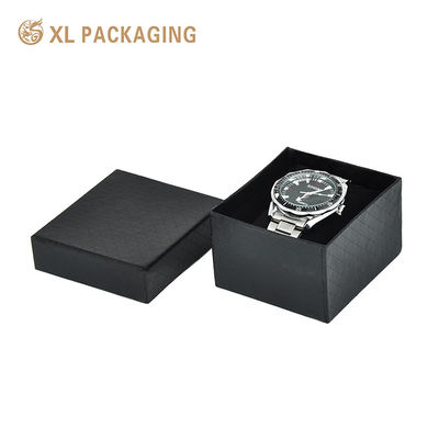 Scatola regalo per orologi in pelle finta in crocodilo in colore marrone scuro con cuscino morbido e struttura rigida con coperchio e base