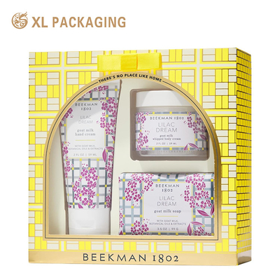 Confezioni per regali di lusso personalizzate con finestre personalizzate stampate per set cosmetici per la cura della pelle
