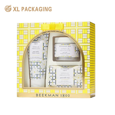 Scatola di carta personalizzata per l'imballaggio regalo di lusso di set cosmetici per la cura della pelle con timbro