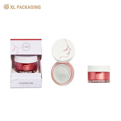 Confezione regalo cosmetica personalizzata eco riciclabile con finestra trasparente inclinata e struttura piatta pieghevole per crema viso