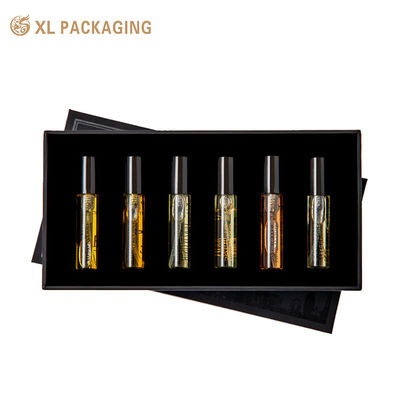 Scatola per profumi rigidi di lusso personalizzata con inserto di velluto e timbro in foglio d'oro per un imballaggio regalo sicuro