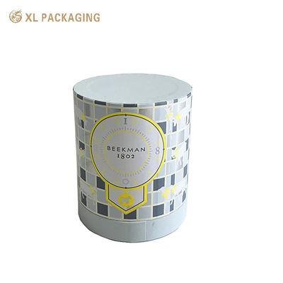 Al dettaglio confezionato Flat Edge Paper Tube Box, Matt Silver Foil Stamping, Empty White Inner Cosmetic Cylinder Packaging