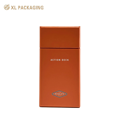 Imballaggio Scatole regalo angolo a bevole Riscotto di carta Scatola di sigaretta arancione Con logo personalizzato