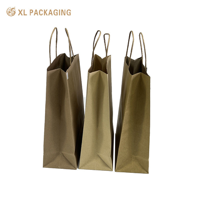 Il cliente fornisce sacchetti di carta kraft con manici, eco-friendly stampa personalizzata regalo acquirente sacchetto di carta artigianale